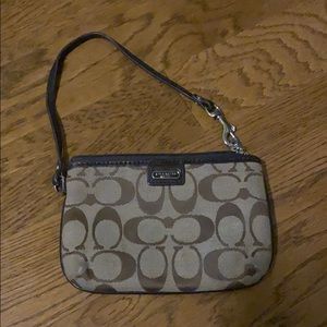 Coach logo wristlet